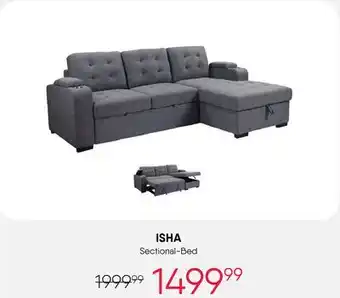 Meubles RD Isha - Sectional-Bed with Left-Side Chaise, Storage & Cup Holders offer