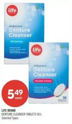 Shoppers Drug Mart Life brand denture cleanser tablets offer