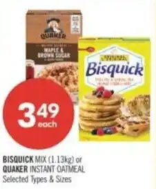 Shoppers Drug Mart Bisquick mix or quaker instant oatmeal offer