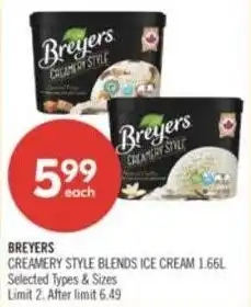 Shoppers Drug Mart Breyers creamery style blends ice cream offer