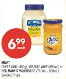 Shoppers Drug Mart Kraft cheez whiz, miracle whip or hellman's mayonnaise offer