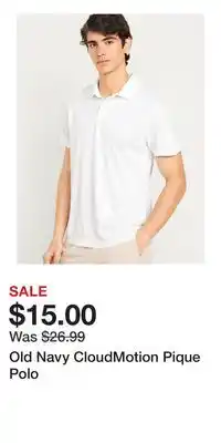 Old Navy Old Navy CloudMotion Pique Polo offer