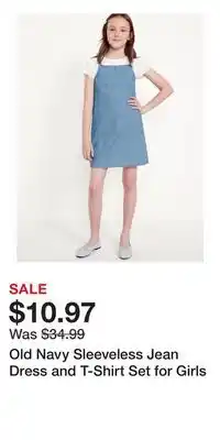 Old Navy Old Navy Sleeveless Jean Dress and T-Shirt Set for Girls offer