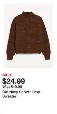 Old Navy Old Navy SoSoft Crop Sweater offer