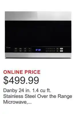 Costco Danby 24 in. 1.4 cu ft. Stainless Steel Over the Range Microwave, 300 CFM offer