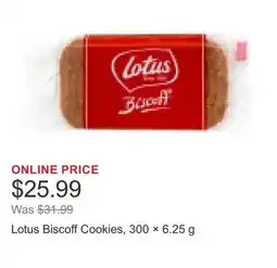 Costco Lotus Biscoff Cookies, 300 × 6.25 g offer