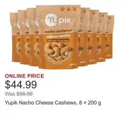 Costco Yupik Nacho Cheese Cashews, 8 × 200 g offer