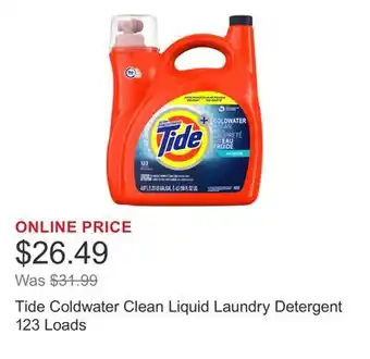 Costco Tide Coldwater Clean Liquid Laundry Detergent 123 Loads offer