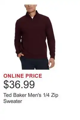 Costco Ted Baker Men's 1/4 Zip Sweater offer