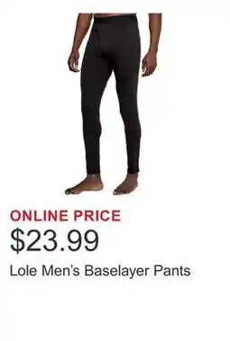 Costco Lole Men's Baselayer Pants offer