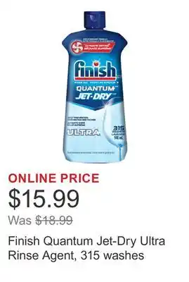 Costco Finish Quantum Jet-Dry Ultra Rinse Agent, 315 washes offer