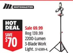 Canadian Tire MOTOMASTER 2200-Lumen 3-Blade Work Light offer