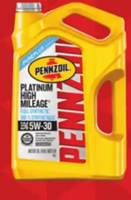 Canadian Tire Pennzoil Platinum High Mileage Synthetic Motor Oil offer