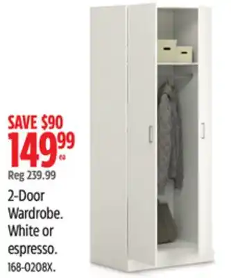 Canadian Tire Sauder 2-Door Wardrobe offer