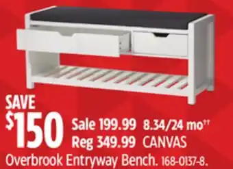 Canadian Tire CANVAS Overbrook Entryway Bench offer