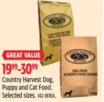 Canadian Tire Country Harvest Dog, Puppy and Cat Food offer