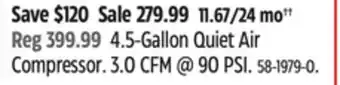 Canadian Tire MAXIMUM 4.5-Gallon Quiet Air Compressor offer