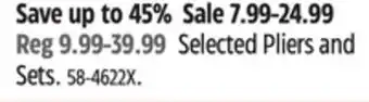 Canadian Tire Mastercraft Selected Pliers and Sets offer
