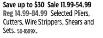 Canadian Tire MAXIMUM Selected Pliers,Cutters, Wire Strippers, Shears and Sets offer