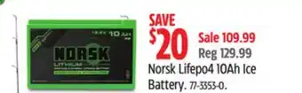 Canadian Tire Humminbird Norsk Lifepo4 10Ah Ice Battery offer