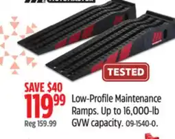 Canadian Tire MotoMaster Low-Profile Maintenance Ramps offer