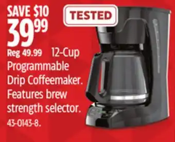 Canadian Tire Black & Decker Programmable Drip Coffeemaker offer