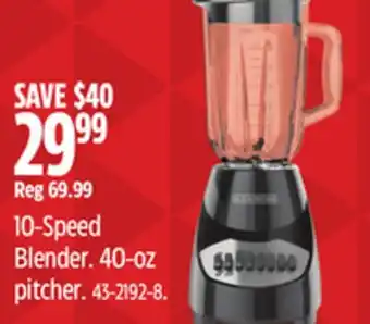 Canadian Tire Black & Decker 10-Speed Blender offer