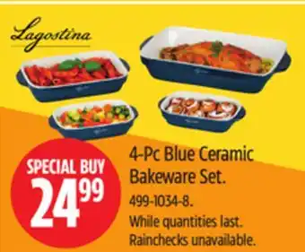 Canadian Tire Lagostina 4-Pc Blue Ceramic Bakeware Set offer