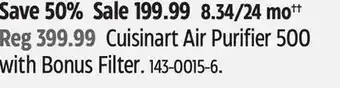 Canadian Tire Cuisinart Air Purifier 500 with Bonus Filter offer