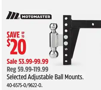 Canadian Tire Selected Adjustable Ball Mounts offer