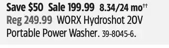 Canadian Tire WORX Hydroshot 20V Portable Power Washer offer