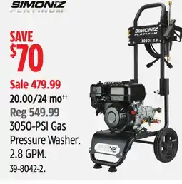 Canadian Tire Simoniz 3050-PSI Gas Pressure Washer offer