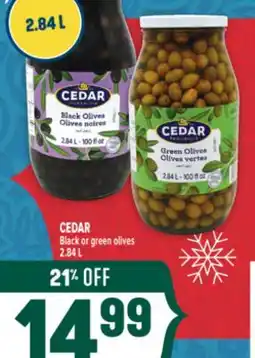 Marché Adonis CEDAR Black or green olives offer