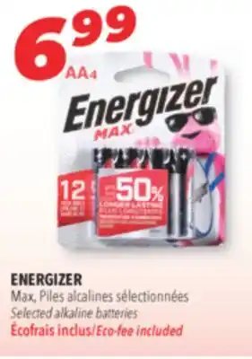 Familiprix ENERGIZER Selected alkaline batteries offer