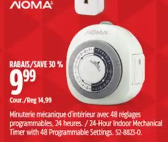 Canadian Tire NOMA 24-Hour Indoor Mechanical Timer with 48 Programmable Settings offer