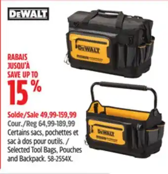 Canadian Tire Selected Tool Bags, Pouches and Backpack offer