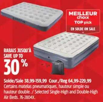 Canadian Tire Selected Single-High and Double-High Air Beds offer