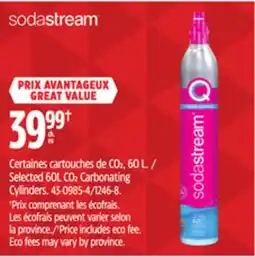 Canadian Tire SodaStream Selected 60L CO2 Carbonating Cylinders offer