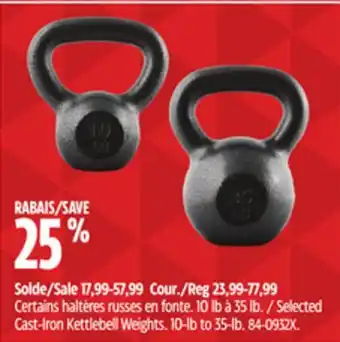 Canadian Tire Selected Cast-Iron Kettlebell Weights offer