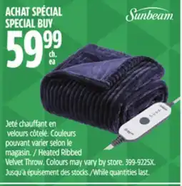 Canadian Tire Heated Ribbed Velvet Throw offer