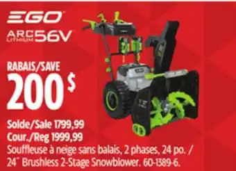 Canadian Tire EGO 24 Brushless 2-Stage Snowblower offer