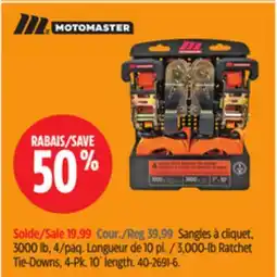 Canadian Tire MotoMaster 3,000-lb Ratchet Tie-Downs, 4-Pk. 10´ length offer