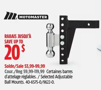 Canadian Tire MotoMaster Selected Adjustable Ball Mounts offer