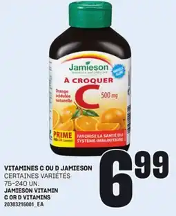 Provigo VITAMINES C OU D JAMIESON, 75-240 UN offer