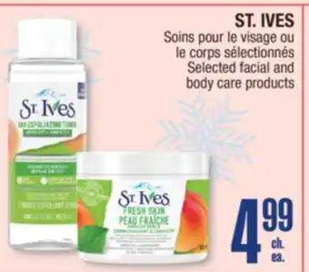 Jean Coutu ST. IVES Selected facial and body care products offer