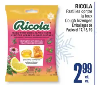 Jean Coutu RICOLA Cough lozenges offer