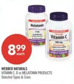 Shoppers Drug Mart Webber naturals vitamin c, d or melatonin products offer