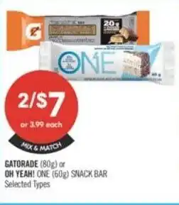 Shoppers Drug Mart Gatorade or Oh Yeah! snack bar offer