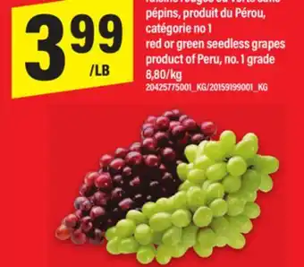 Maxi RAISINS ROUGES OU VERTS SANS PÉPINS | RED OR GREEN SEEDLESS GRAPES offer