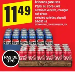 Maxi BOISSONS GAZEUSES PEPSI OU COCA-COLA | SOFT DRINKS, 24x355 mL offer